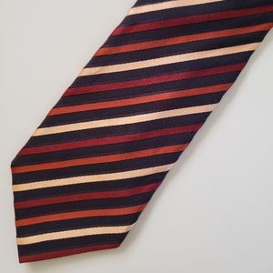Canali red striped silk necktie. Excellent condition.